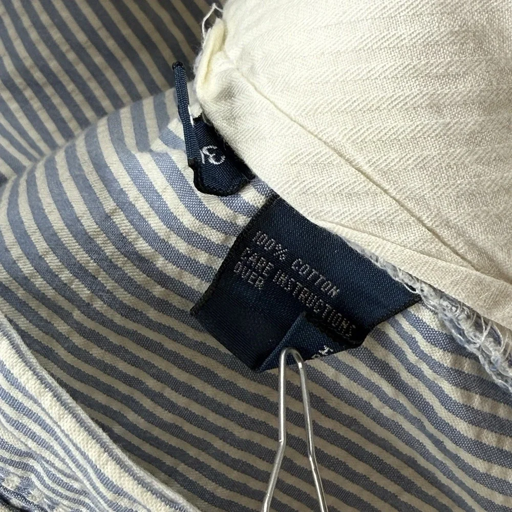 VTG Polo Ralph Lauren Seersucker Pants Mens 34x30 Blue White 100% Cotton